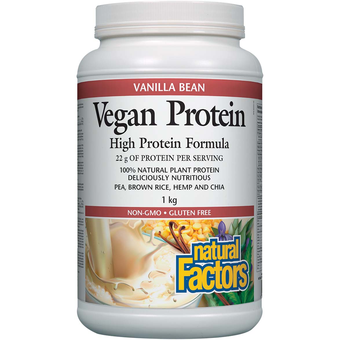 Natural Factors Vegan Protein Vanilla Bean 1 kg