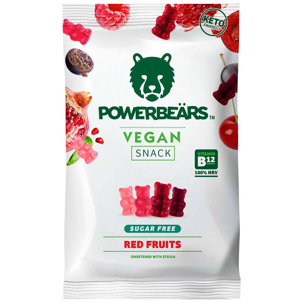 Powerbear Vegan Snack, Red Fruit, 50 Gm