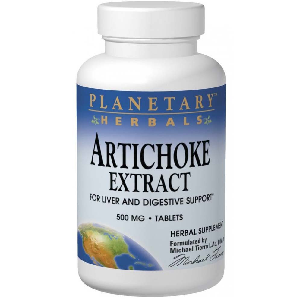 Planetary Herbals Artichoke Extract, 500 mg, 60 Tablets
