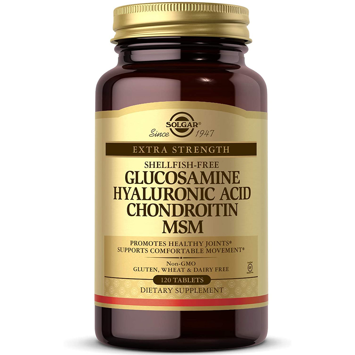 Solgar Glucosamine Hyaluronic Acid Chondroitin MSM (Shellfish-free), 120 Tablets