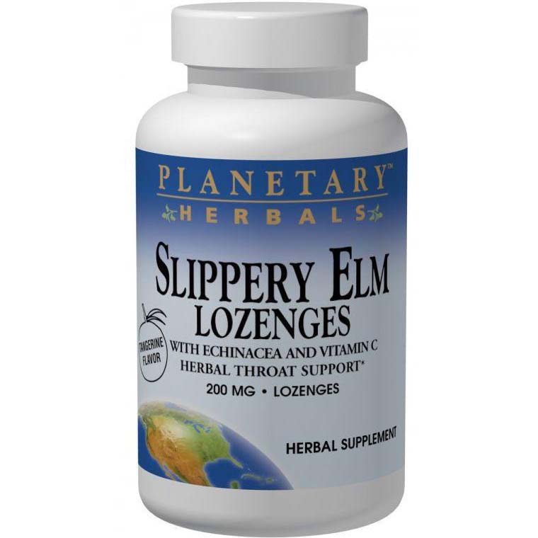 Planetary Herbals Slippery Elm Lozenges With Echinacea and Vitamin C Tangerine Lozenge, 200 mg, 24 Lozenge