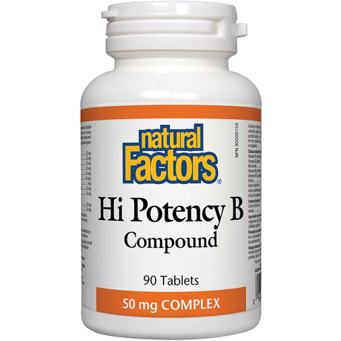 Natural Factors Hi Potency B Compound 90 Tablets 50 mg