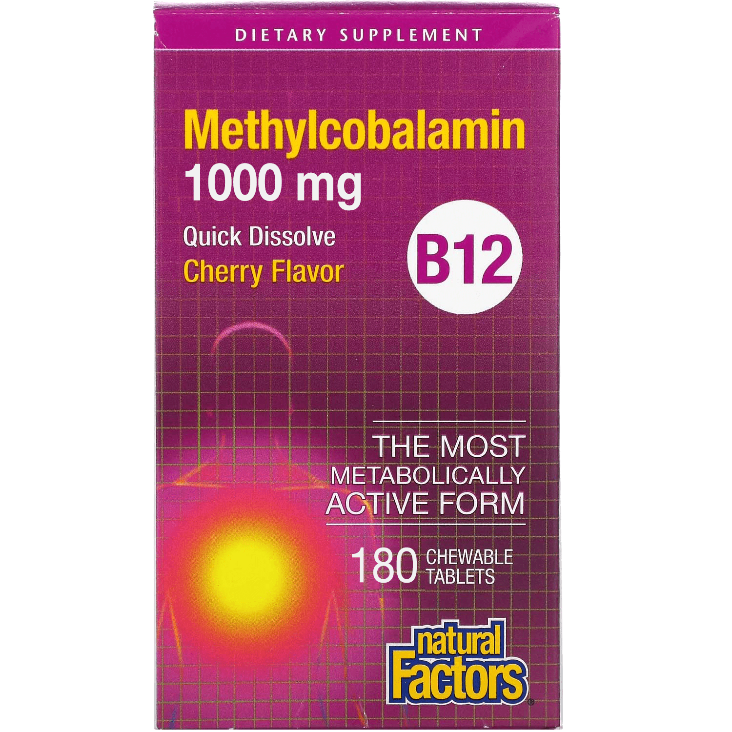 Natural Factors B12 Methylcobalamin 180 Chewable Tablets 1000 mcg