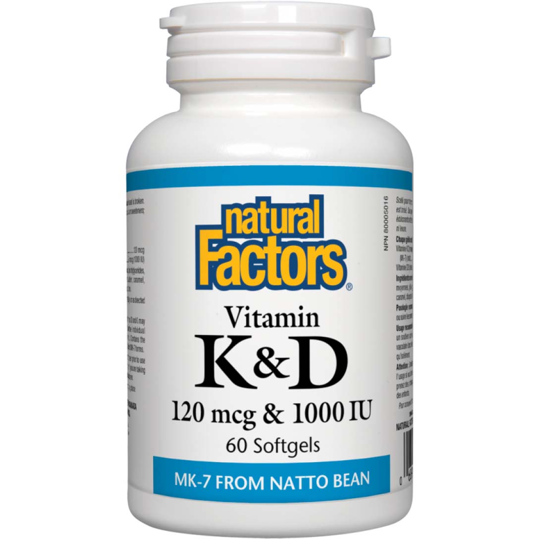 ناتشورال فاكتورز فيتامن D3 مع فيتامين K2 60 كبسولات هلامية
