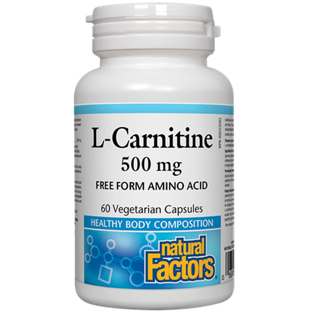 Natural Factors L-Carnitine, 500 mg, 60 Veggie Capsules