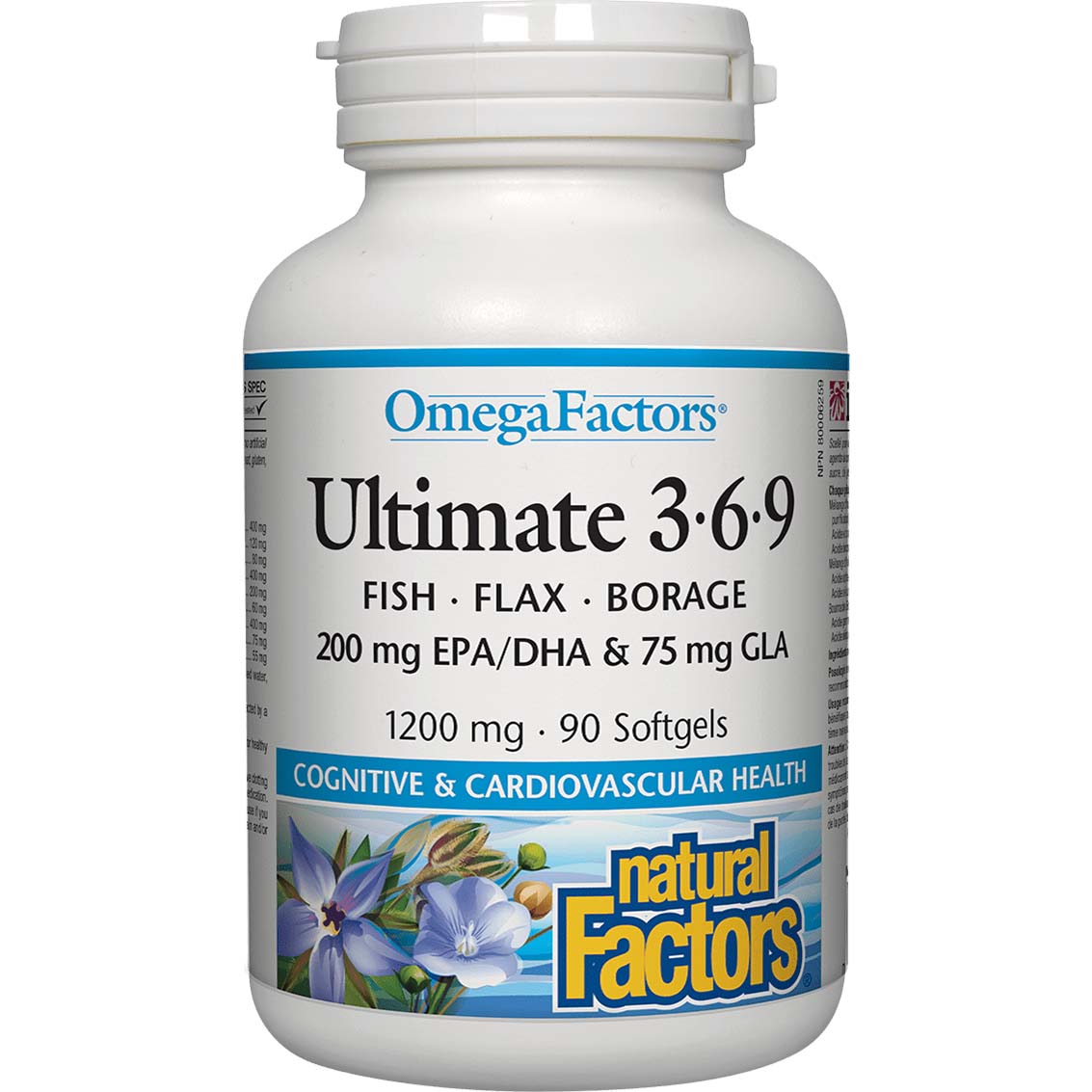 Natural Factors Ultimate Omega Factors 3.6.9, 1200 mg, 90 Softgels
