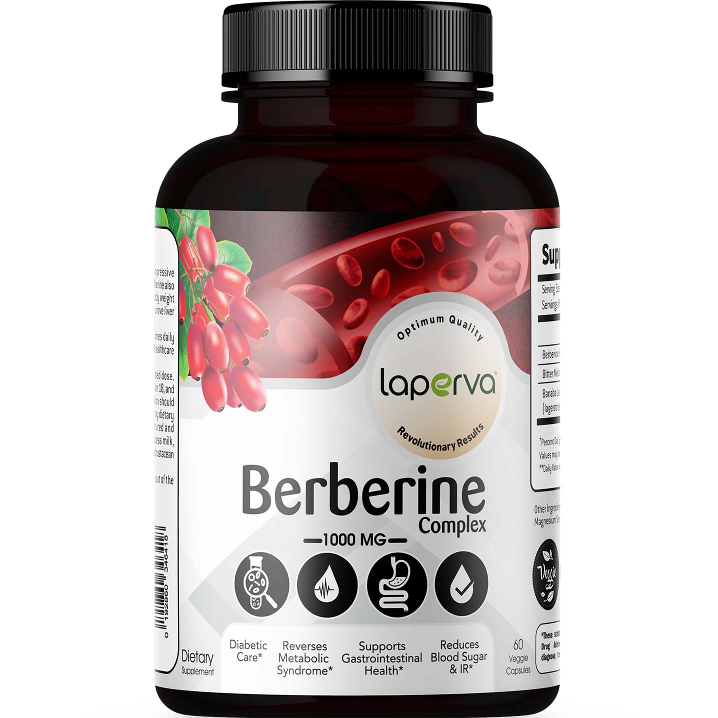 Laperva Berberine Complex 60 Veggie Capsules 1000 mg