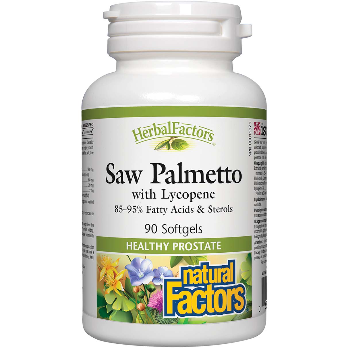 Natural Factors Saw Palmetto With Lycopene, 250 mg, 90 Softgels