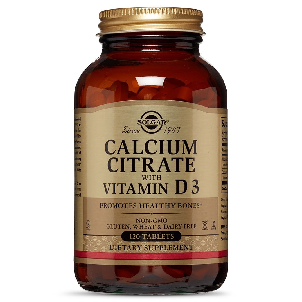 Solgar Calcium Citrate With Vitamin D3, 120 Tablets