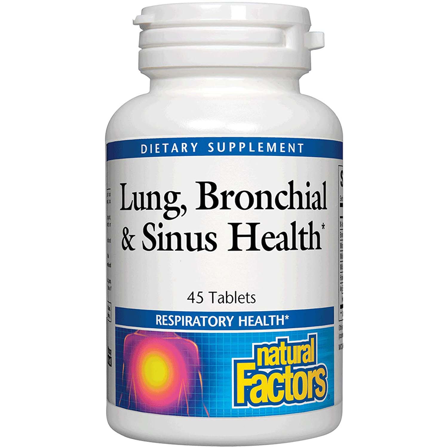 Natural Factors Lung, Bronchial & Sinus Health, 45 Tablets