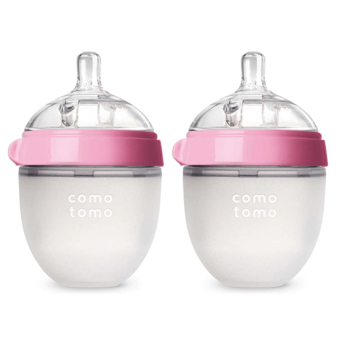 كوموتومو زجاجة الرضاعة الطبيعية (مجموعة مزدوجة) زهري 150 مل