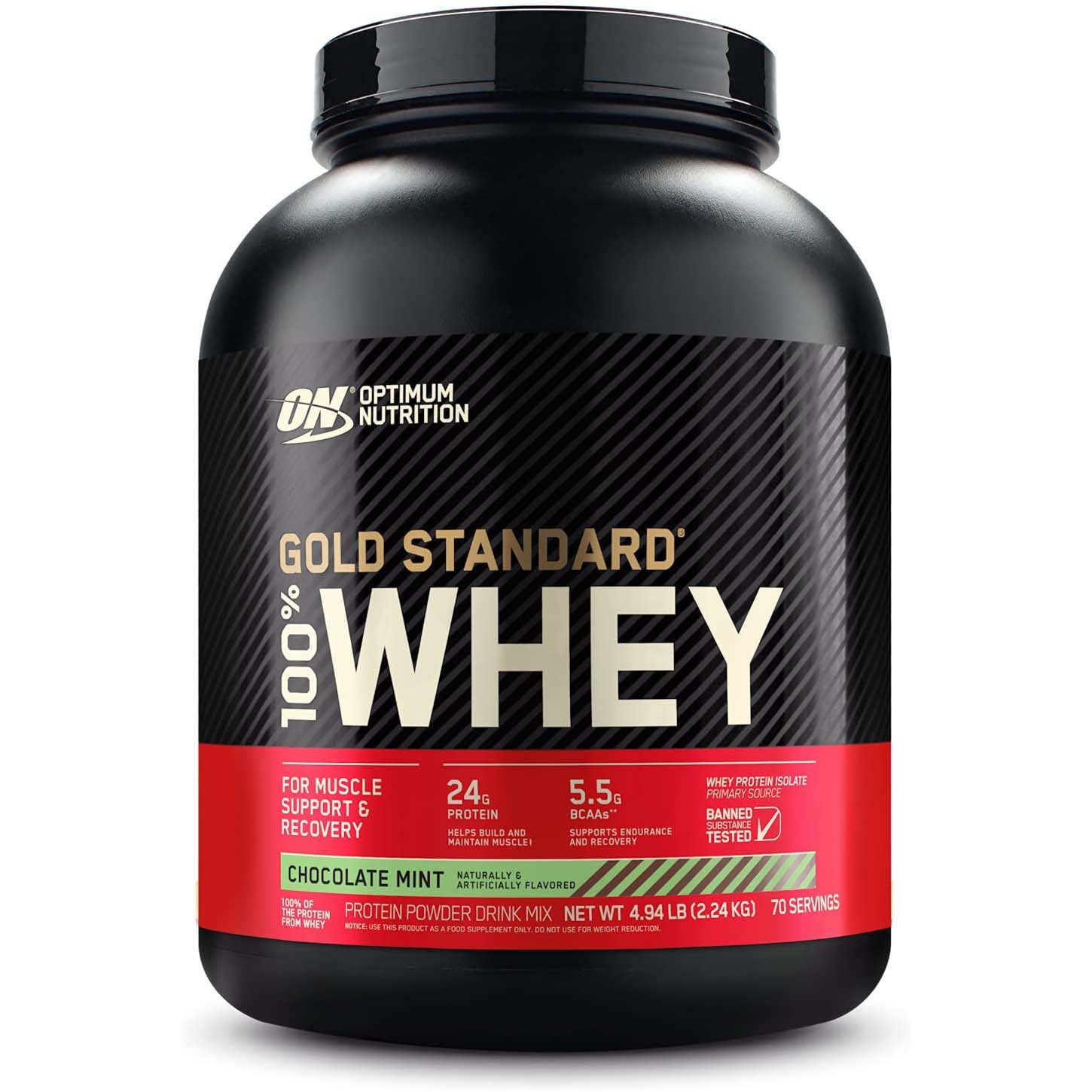 Optimum Nutrition Gold Standard 100% Whey Protein, Chocolate Mint, 5 LB