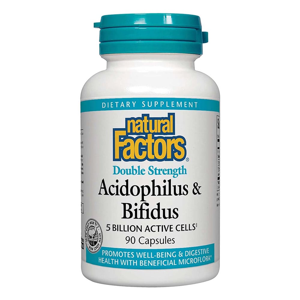 Natural Factors Acidophilus and Bifidus 90 Capsules 5 Billion Active Cells