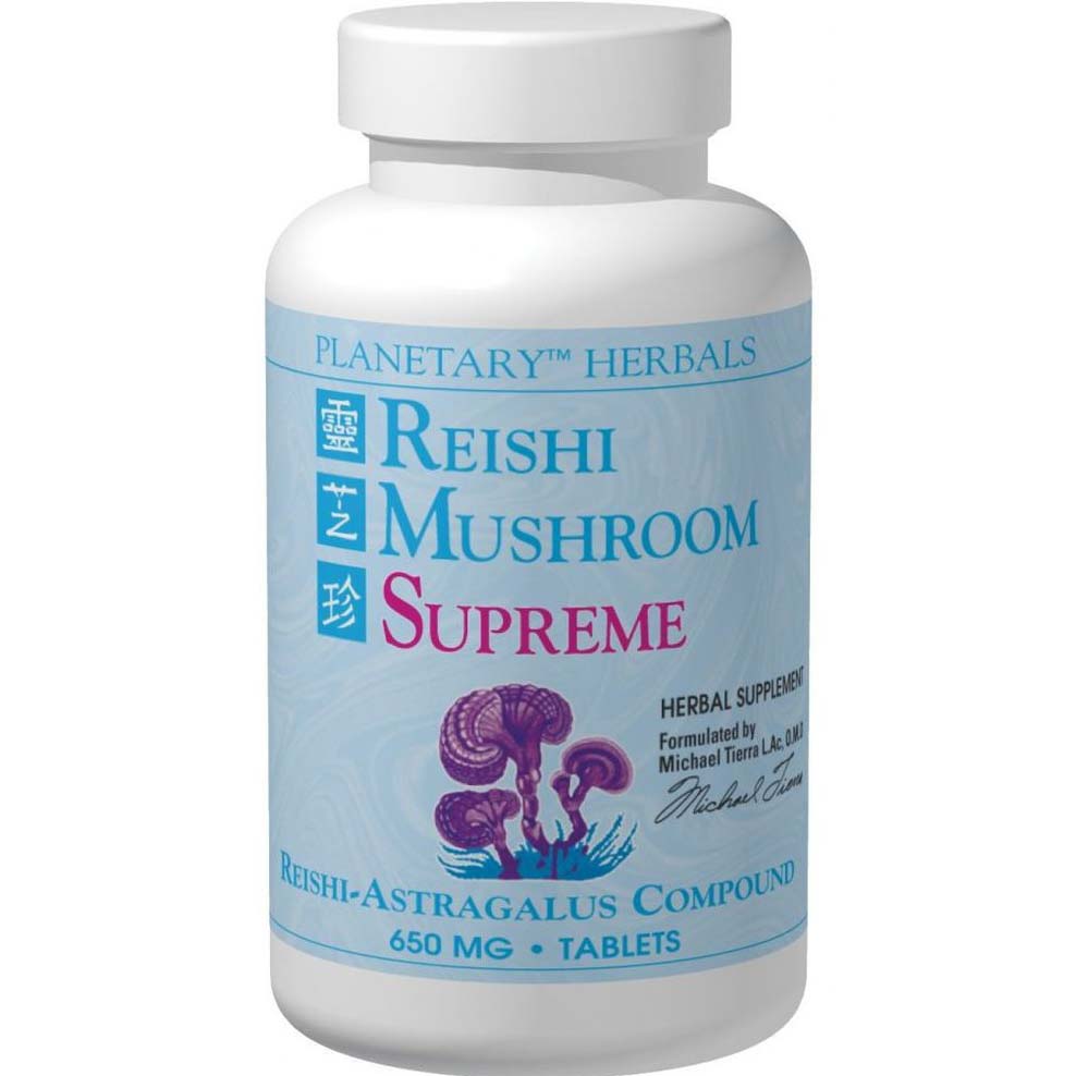 Planetary Herbals Reishi Mushroom Supreme, 650 mg, 100 Tablets