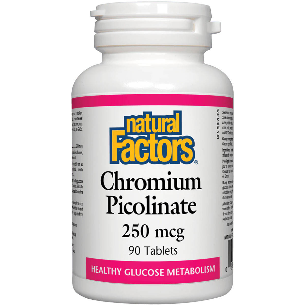 Natural Factors Chromium Picolinate, 250 mcg, 90 Tablets