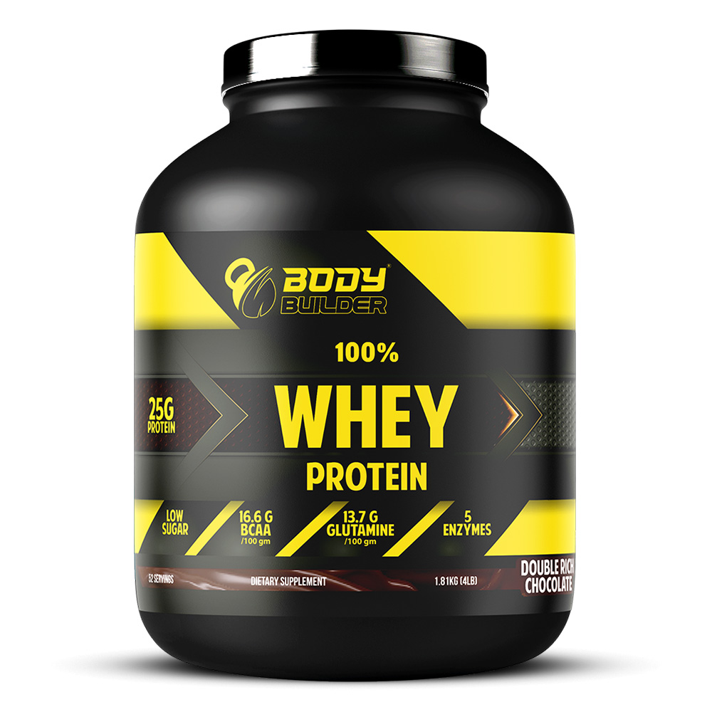 Body Builder 100% Whey Protein, Double Rich Chocolate, 4 LB