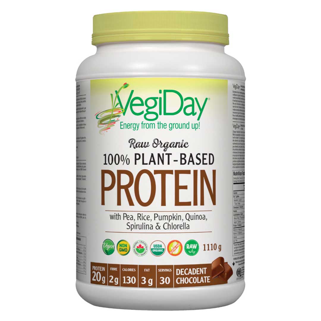 VegiDay Raw Organic Plant-Based Protein, Decadent Chocolate, 30