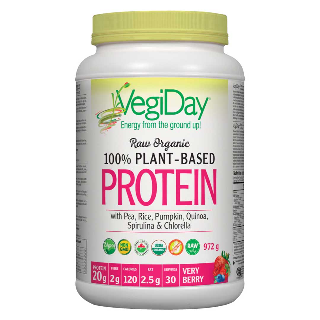 VegiDay Raw Organic Plant-Based Protein, Very Berry, 30