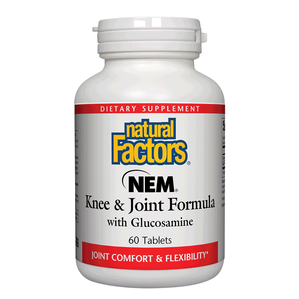 Natural Factors NEM Knee and Joint Formula With Glucosamine, 60 Tablets