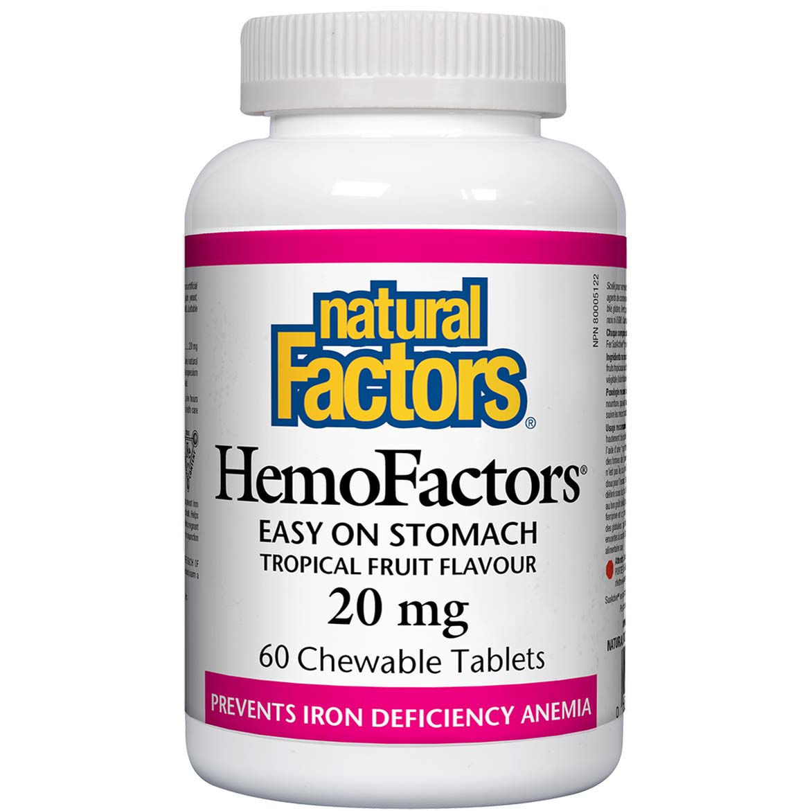Natural Factors HemoFactors 60 Chewable Tablets 20 mg