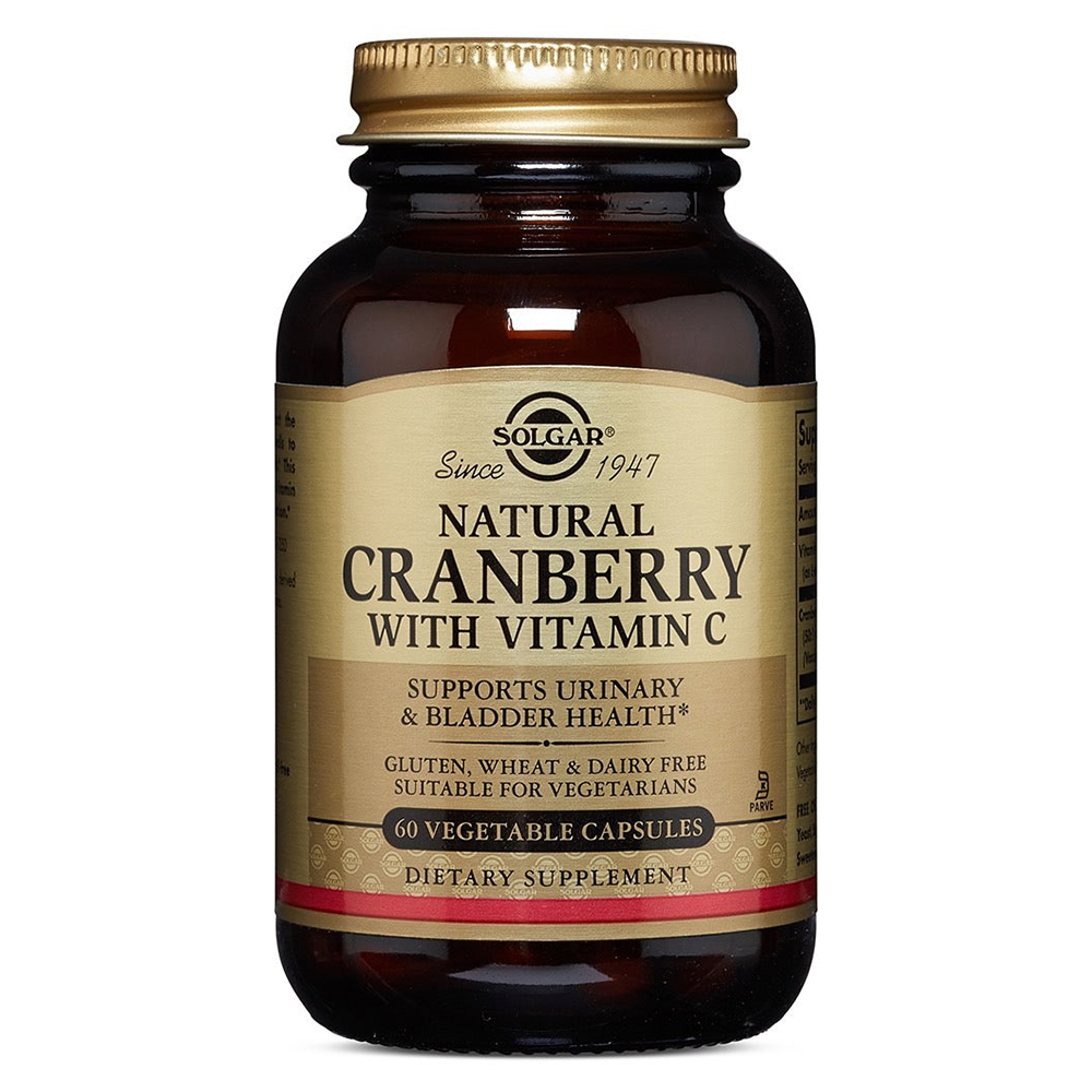 Solgar Natural Cranberry with Vitamin C, 60 Vegetable Capsules
