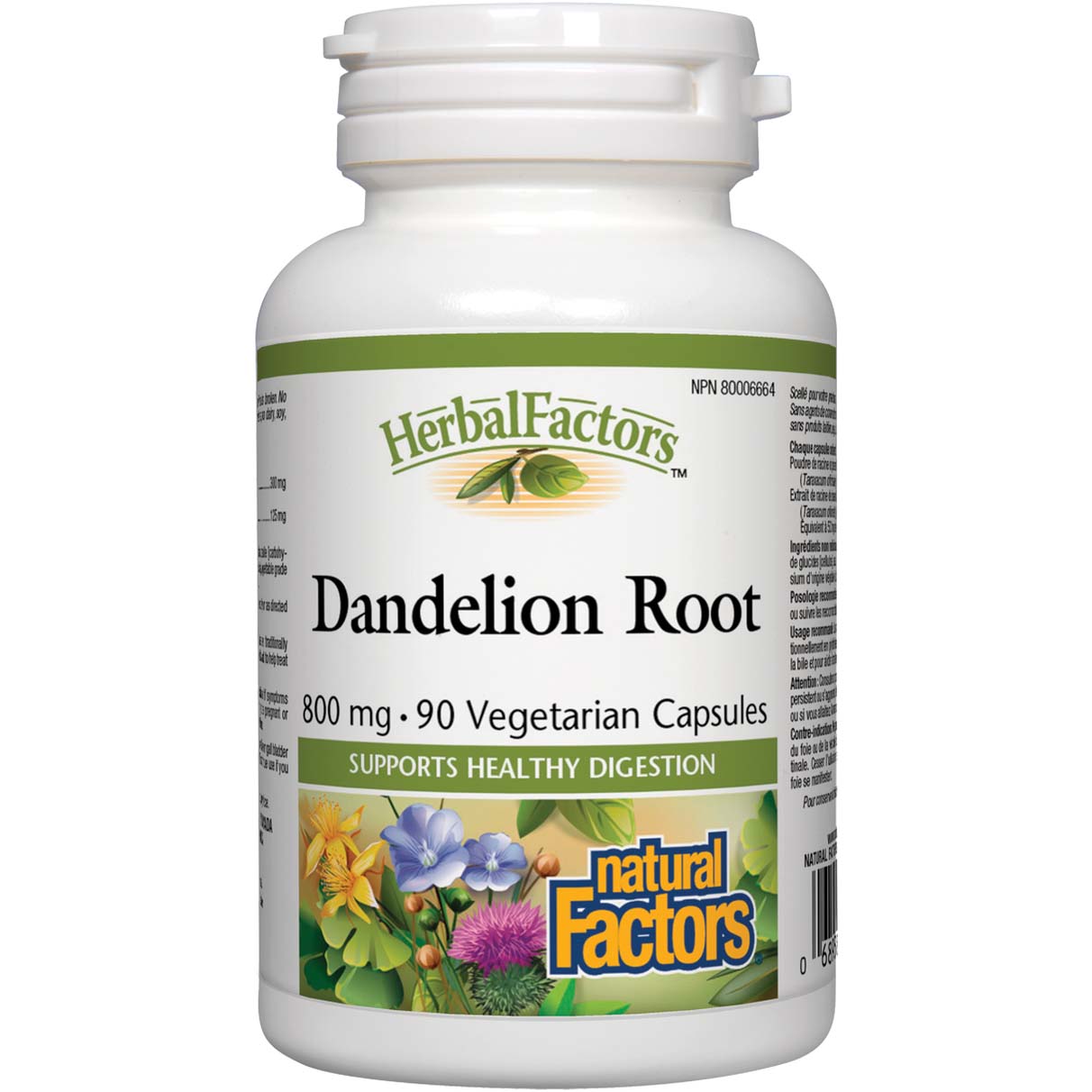 Natural Factors Dandelion Root 90 Veggie Capsules 800 mg