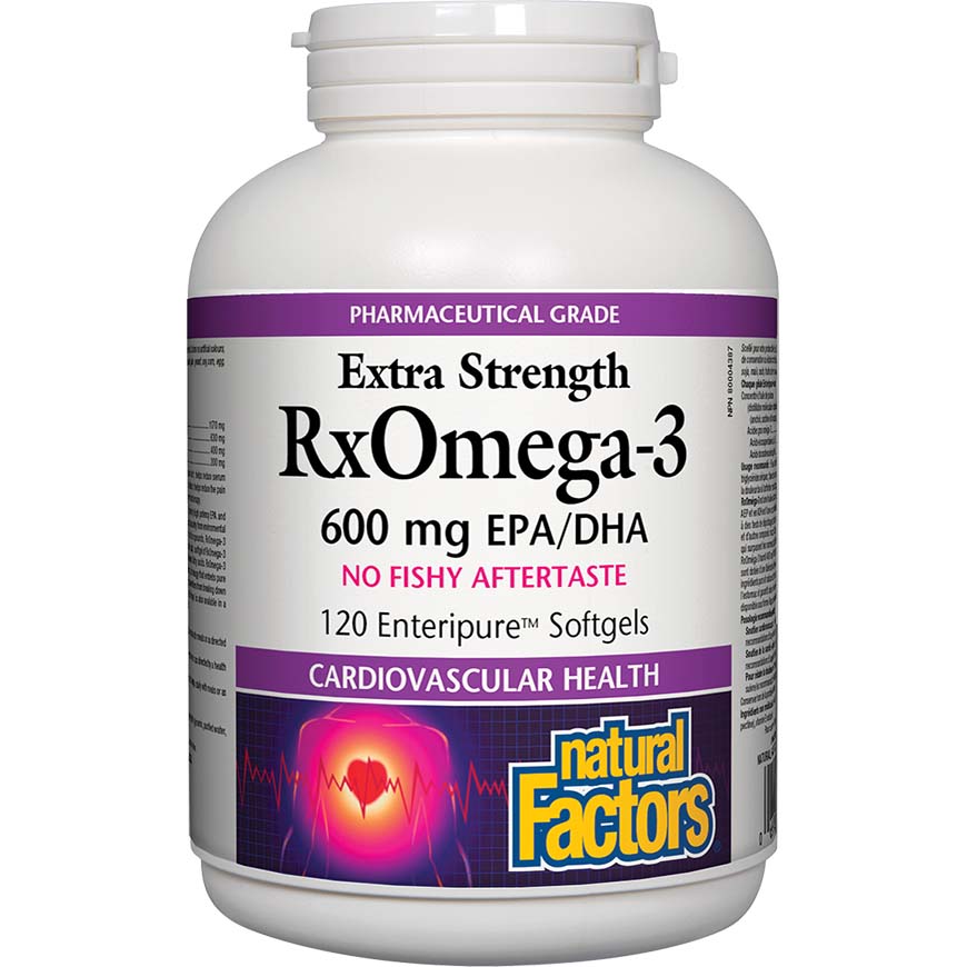 Natural Factors Extra Strength RxOmega-3, 600 mg, 120 Softgels