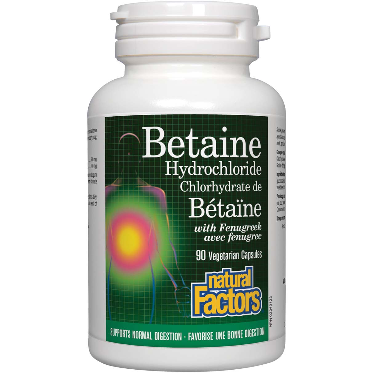 Natural Factors Betaine Hydrochloride With Fenugreek 90 Veggie Capsules