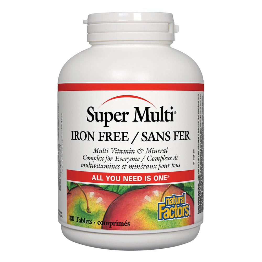 Natural Factors Super Multi Iron Free, 180 Tablets