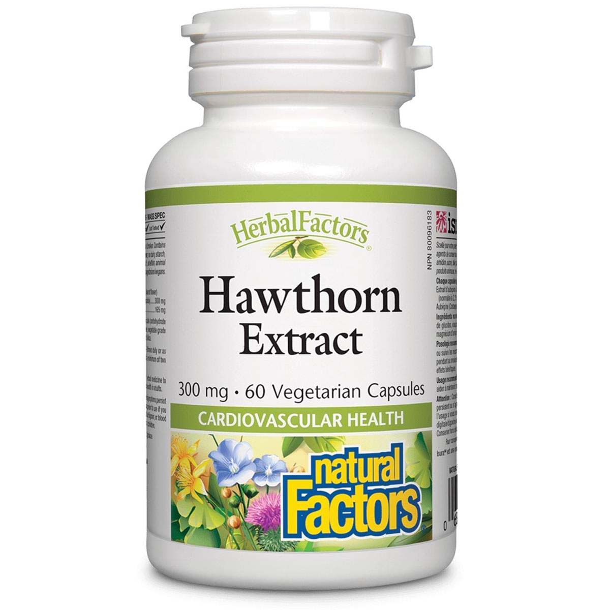 Natural Factors Hawthorn Extract, 300 mg, 60 Veggie Capsules