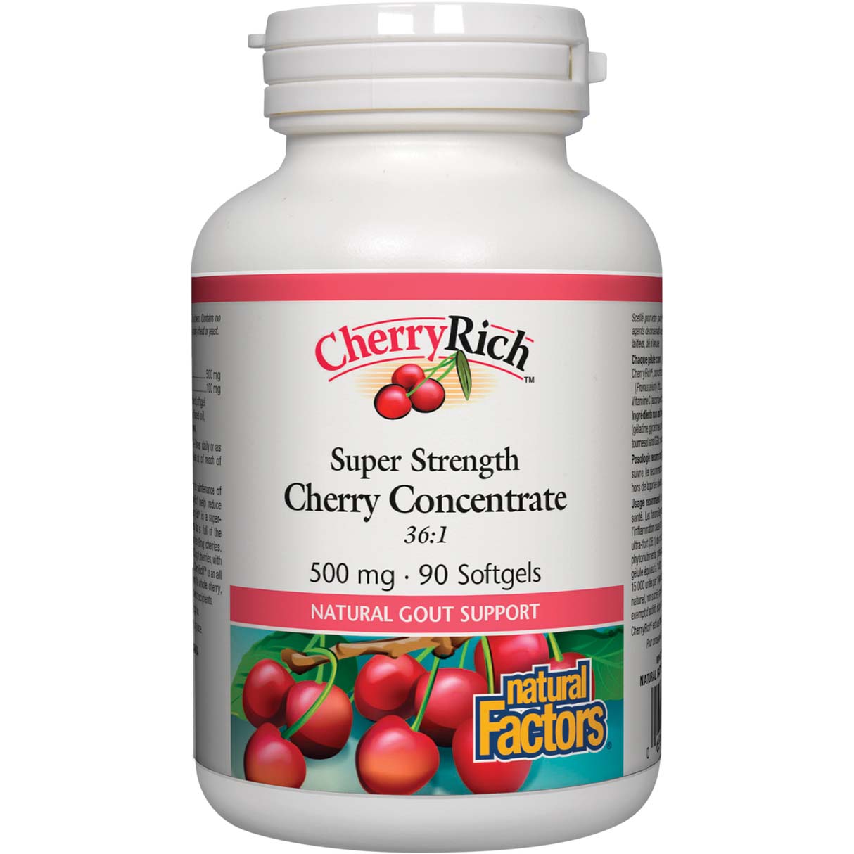 Natural Factors Super Strength Cherry Concentrate 90 Softgels 500 mg