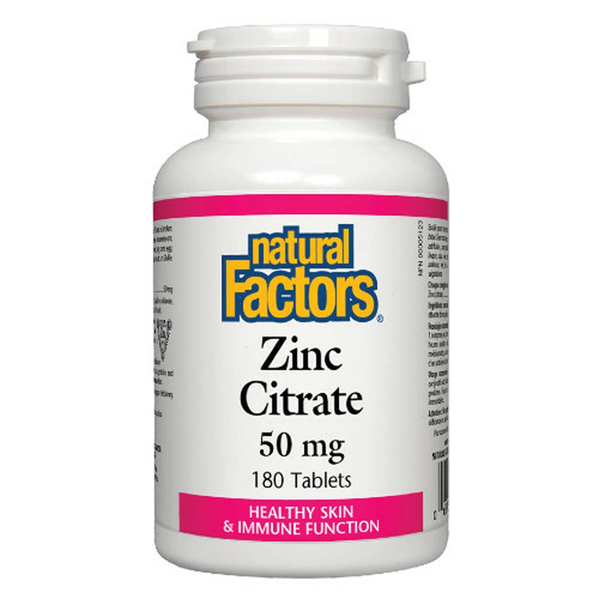 Natural Factors Zinc Citrate, 180 Tablets, 50 mg