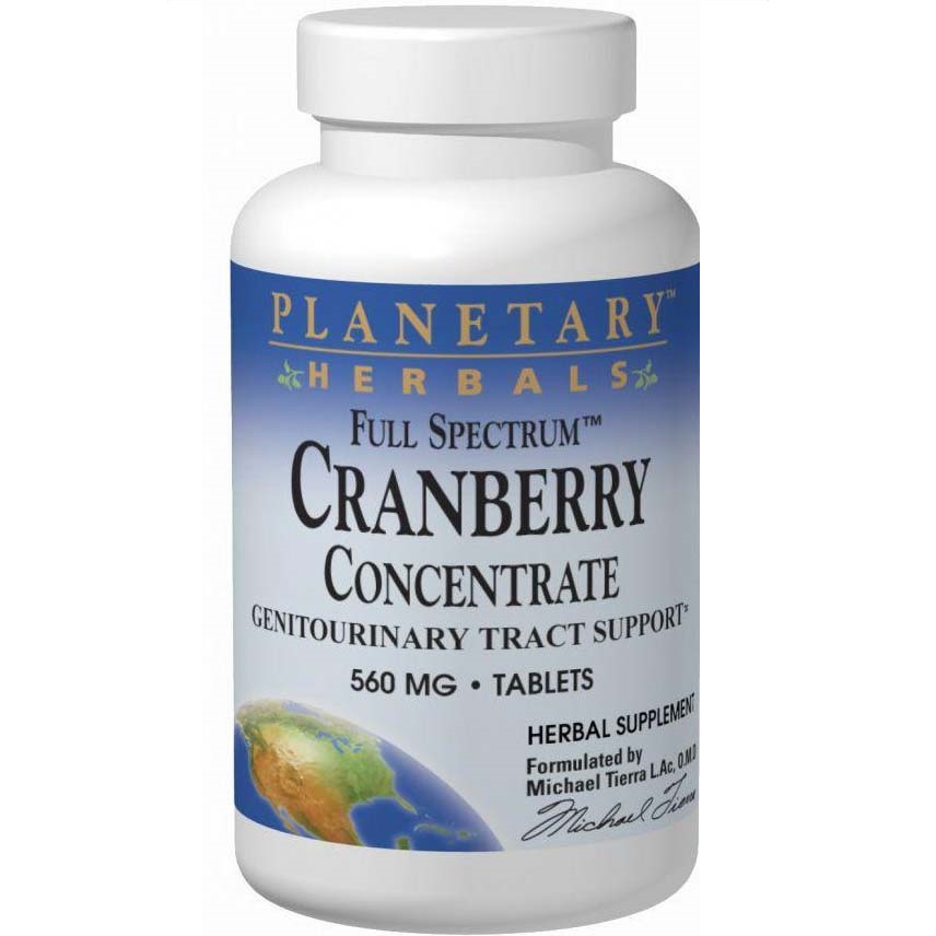 Planetary Herbals Cranberry Concentrate Full Spectrum, 560 mg, 90 Tablets