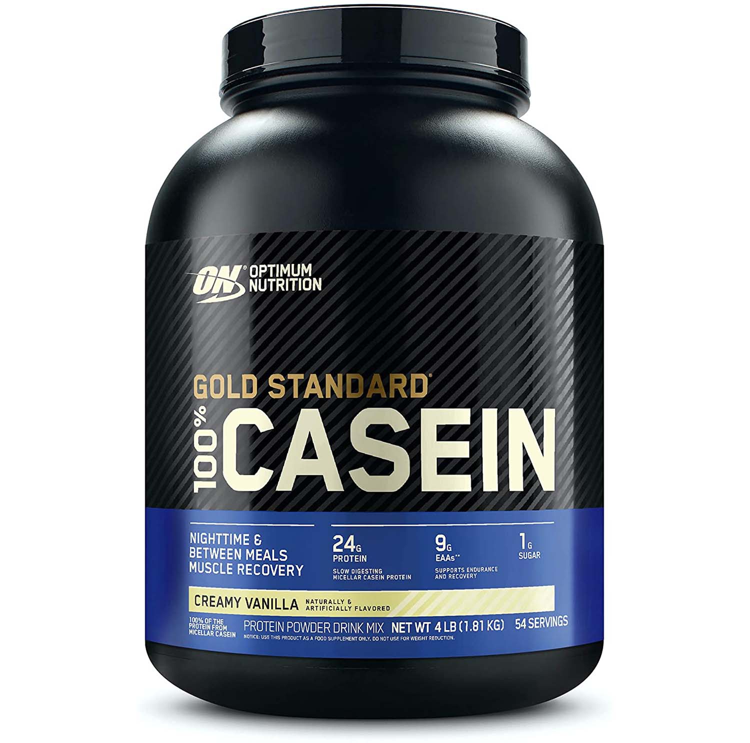 Optimum Nutrition Gold Standard 100% Casein, Creamy Vanilla, 4 LB