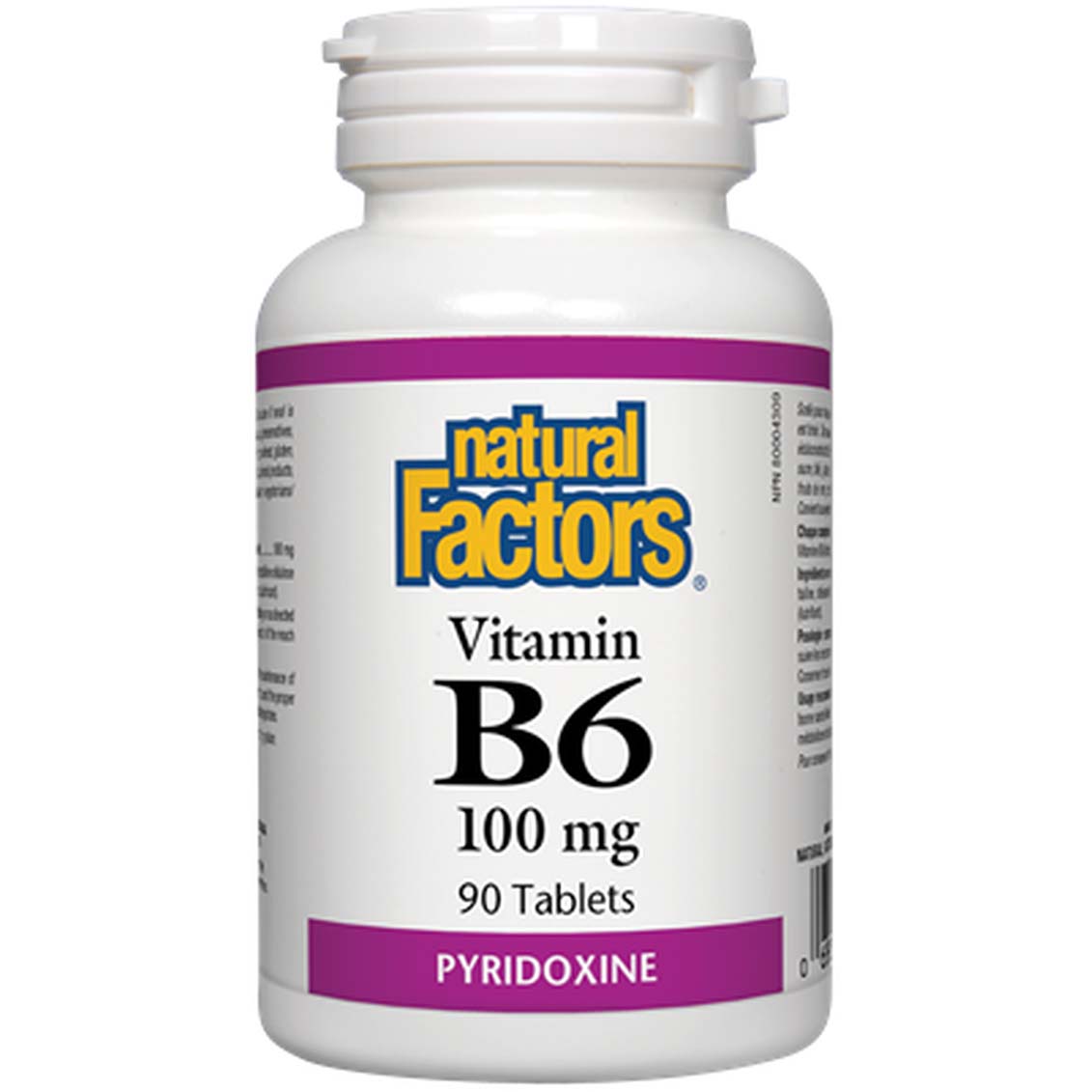 Natural Factors B6 Pyridoxine, 100 mg, 90 Tablets