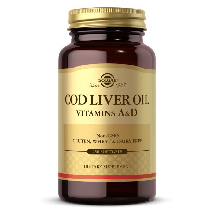 Solgar Cod Liver Oil Vitamins A & D, 250 Softgels