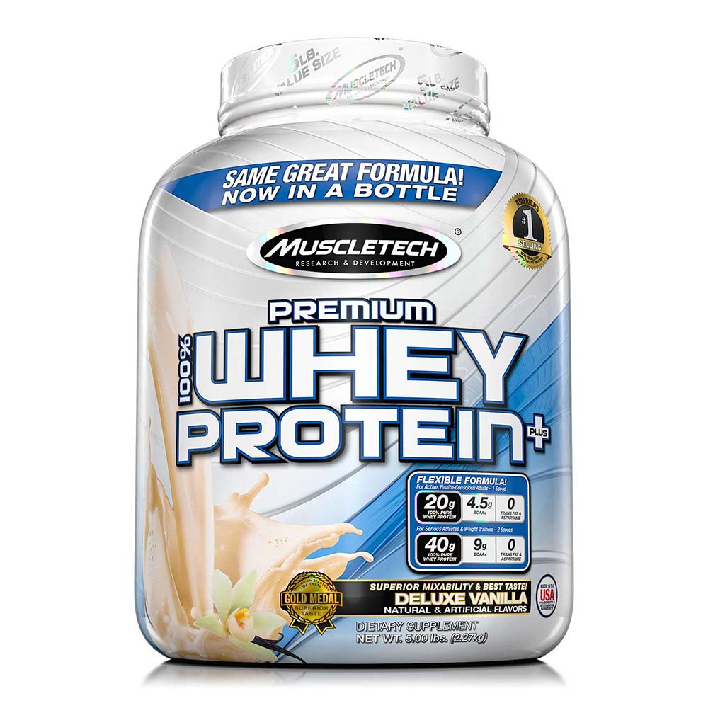 Muscletech Premium 100% Whey Protein Plus, Deluxe Vanilla, 5 LB