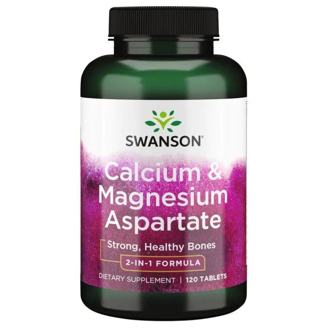 Swanson Calcium & Magnesium Aspartate, 120 Tablets