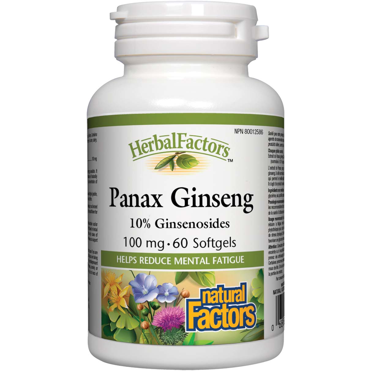 Natural Factors Panax Ginseng 60 Softgels 100 mg