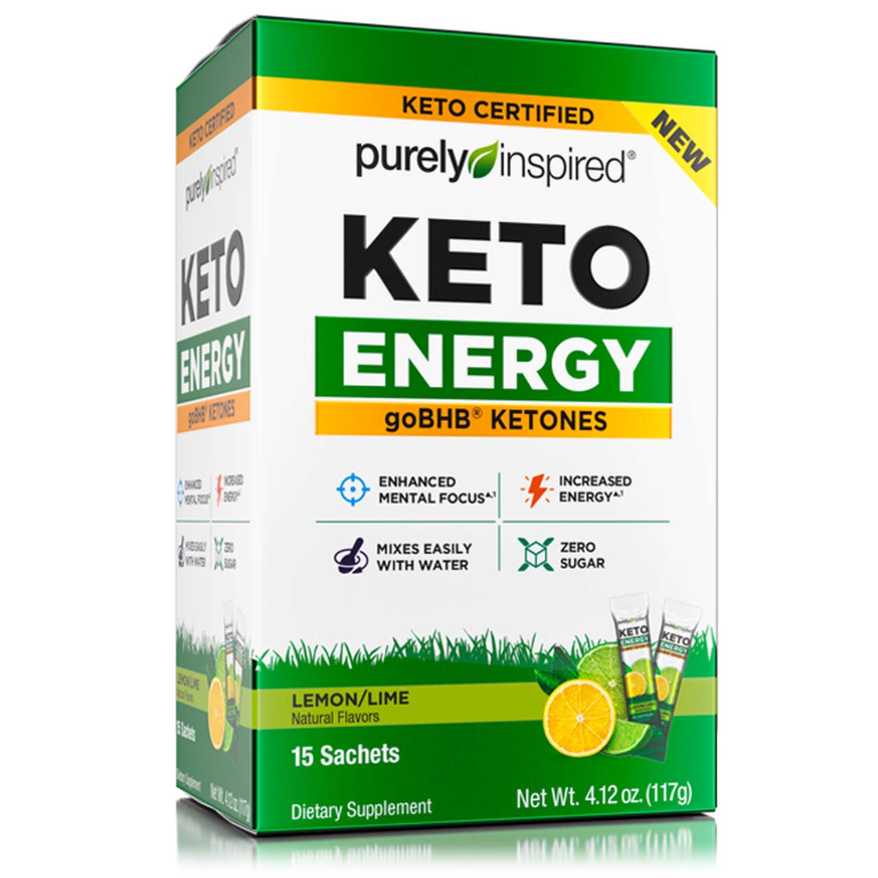 Purely Inspired Keto Energy Lemon 15 Sachets Lemon
