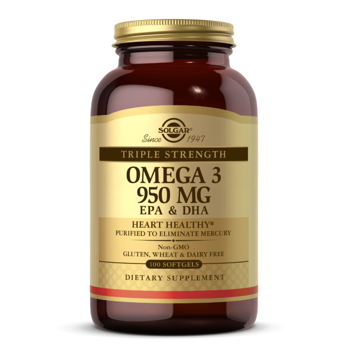 Solgar Triple Strength Omega-3, 950 mg, 100 Softgels