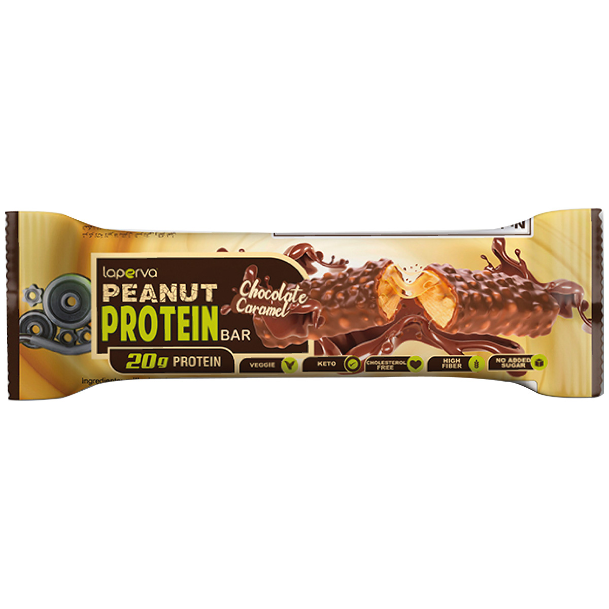 Laperva Peanut Protein Bar, 1 Bar, Chocolate Caramel