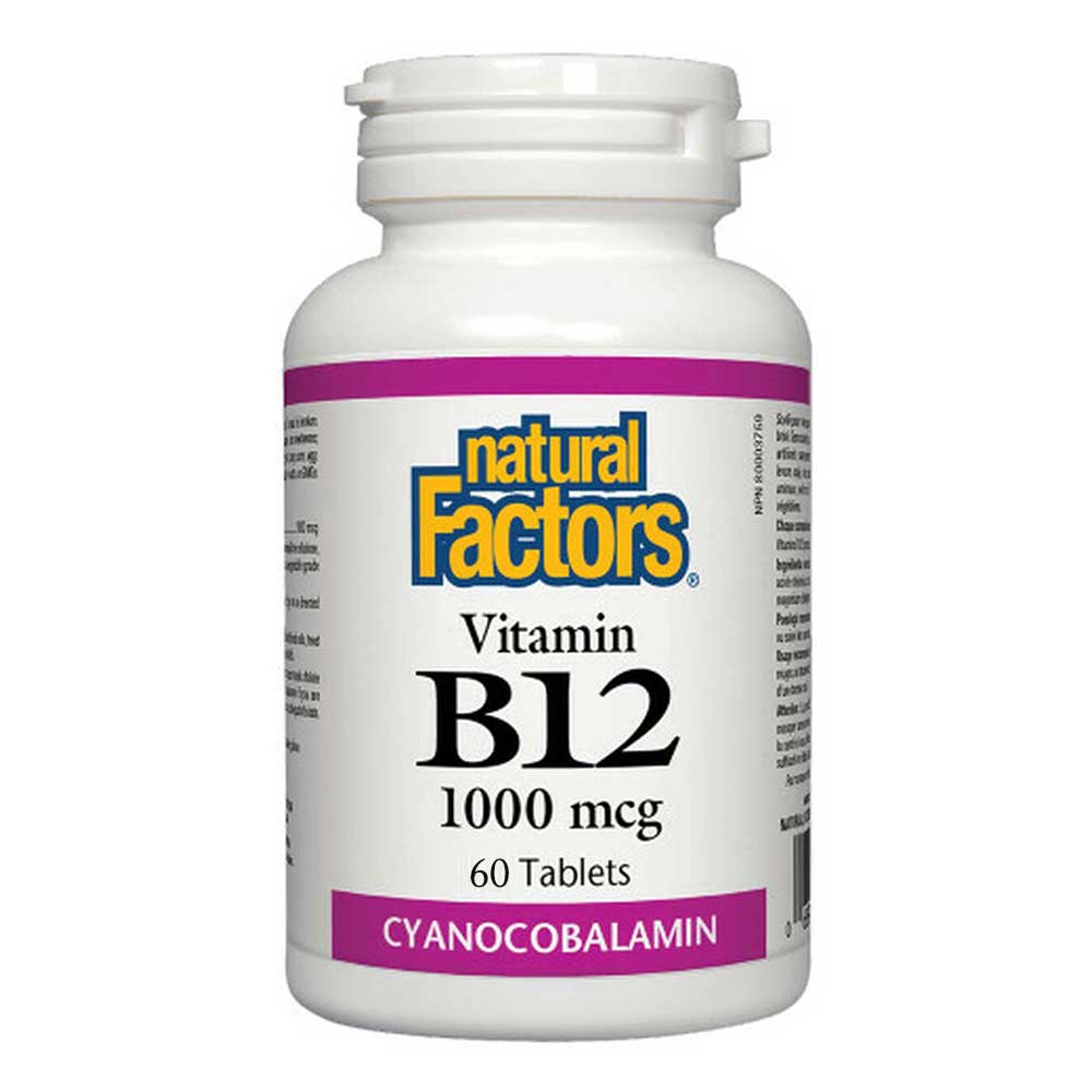 Natural Factors Vitamin B12 60 Tablets 1000 mcg