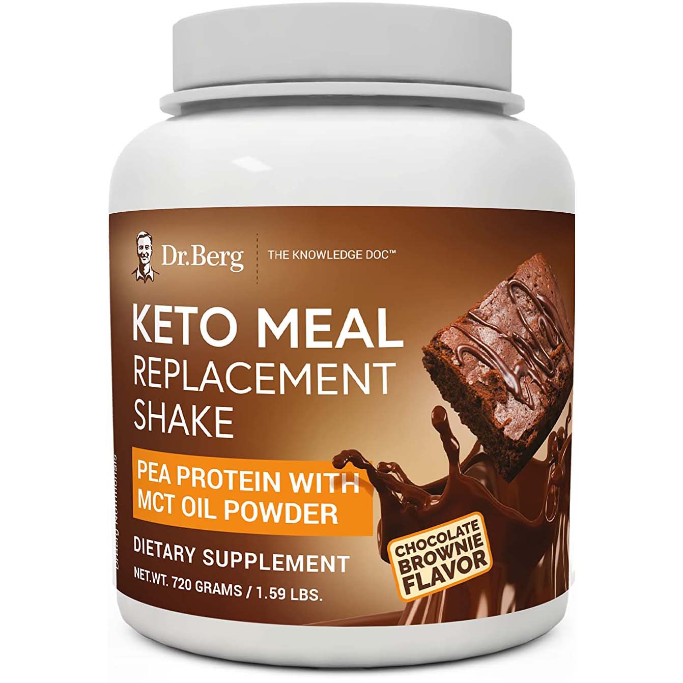 Dr.Berg Keto Meal Replacement 1.5 LB Chocolate Brownie