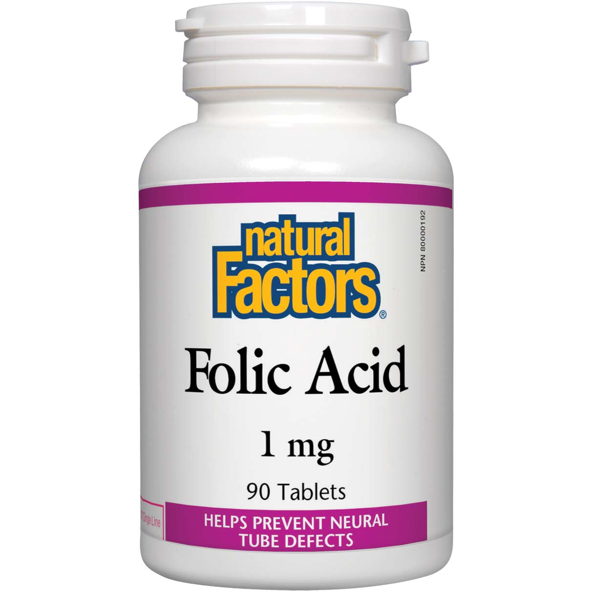 Natural Factors Folic Acid 90 Tablets 1 mg