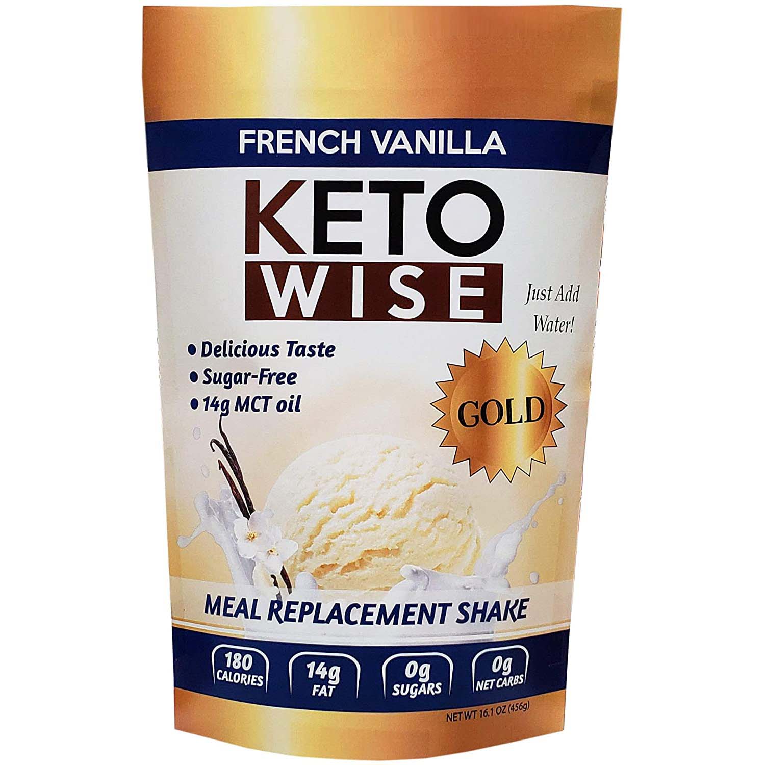 Keto Wise Meal Replacement Shake, French Vanilla, 456 Gm