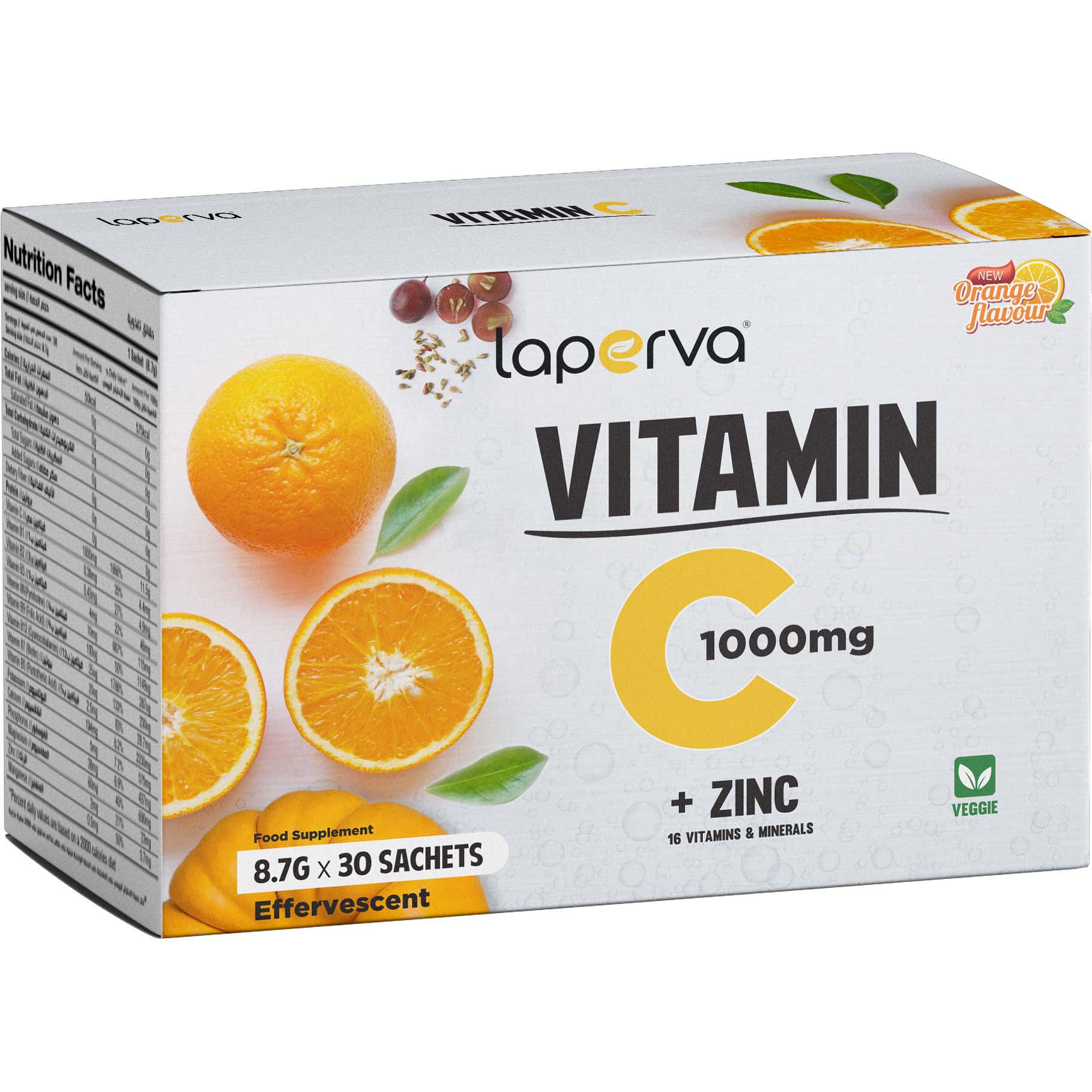 Laperva Vitamin C Plus Zinc Drink 30 Sachets Orange