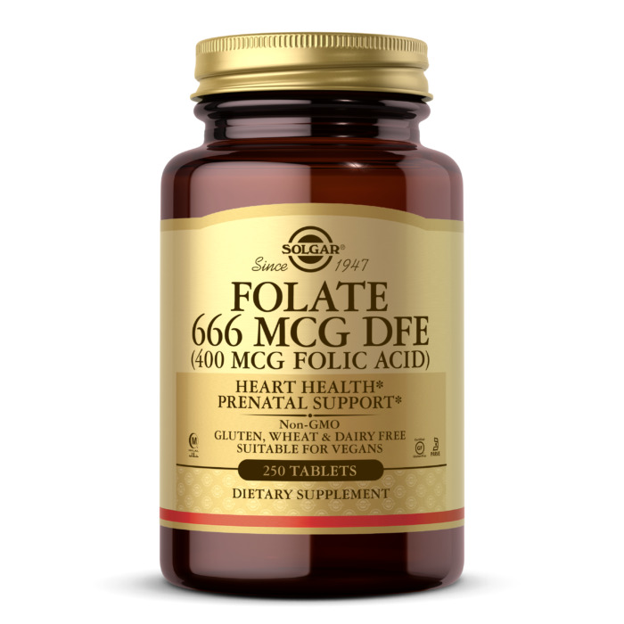 Solgar Folic Acid, 400 mcg, 250 Tablets