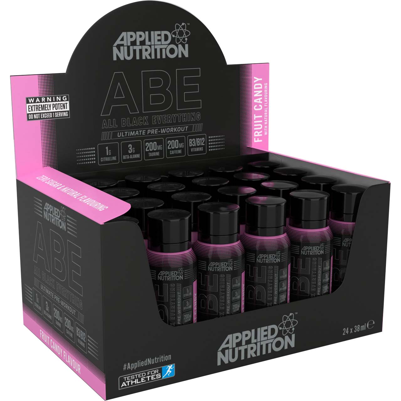 Applied Nutrition ABE Ultimate Pre Workout Shot, Fruit Candy, 24 Shots