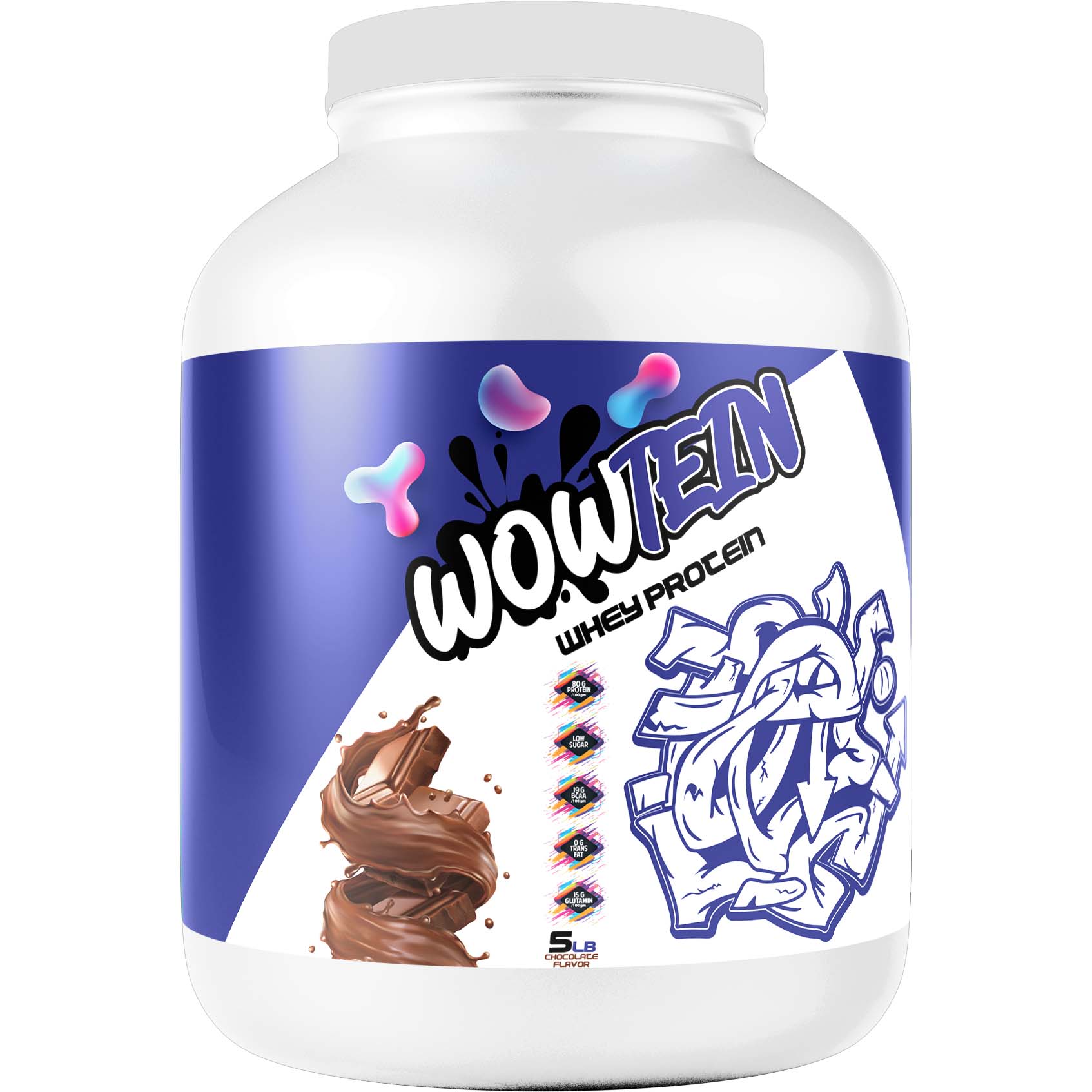 Wowtein 100% Whey Protein, Chocolate, 5 LB